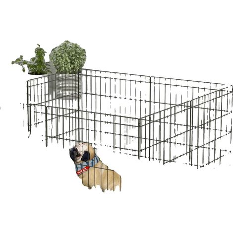 Hundespielzaun, Metallkonstruktion, Vielseitiges Design, schwarz, 76x61 cm (1/5)