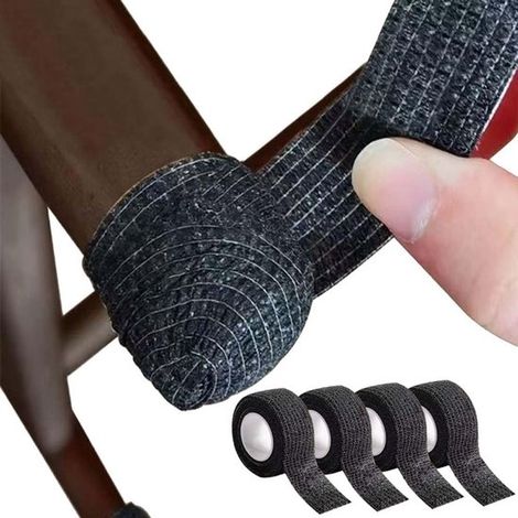 Protectores para patas de muebles，Protectores para patas de sillas en suelos de madera y baldosas，4 piezas (Negro) (2,5 cm × 4 m) (1/5)
