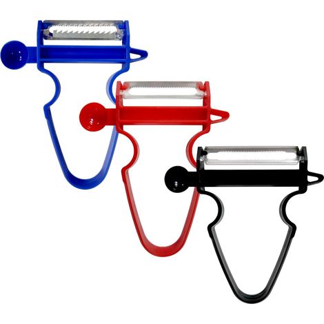 Éplucheur Magic Trio 3 tranches pour fruits et légumes : éplucher rapidement et facilement pommes de terre, pommes, carottes, courges (1/3)