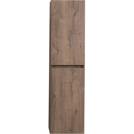 Pensile bagno sospeso rovere scuro H 140 con 2 ante soft-close Mona (1/5)