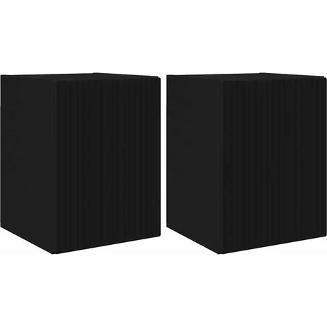 Mobile TV da parete moderno 30 x 31 x 40 cm salvaspazio pratico portaoggetti in legno ingegnerizzato nero 020054938