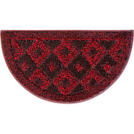 Zerbino Ingresso Asciugapassi Assorbente Antiscivolo Morbido 100% Made In Italy Semiluna - Rosso