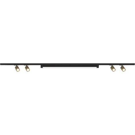 Binario top light mono mixkit 200 n or oro gu10 led modulo integrato 4000k faretti yari orientabili moderno classico