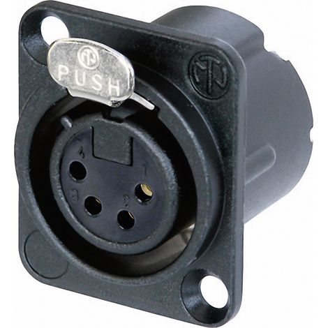 Neutrik NC4FD-LX-B XLR-Steckverbinder Flanschbuchse, Kontakte gerade Polzahl: 4 Schwarz 1 St.