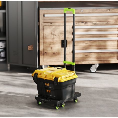 Carrello pieghevole 49 x 35 x 102 cm, portata 200 kg, maniglia regolabile, verde DESVIAE (1/4)