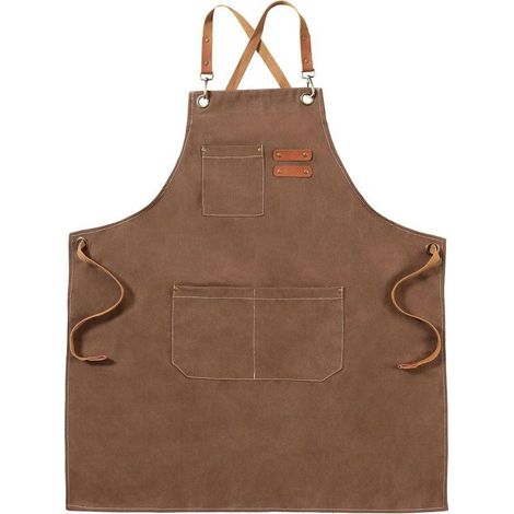 Marron Tabliers en Toile, Tabliers de Travail pour Hommes Femmes, Tabliers de Chef, Tablier pour Serveurs Cuisine Cuisson Artiste Peinture