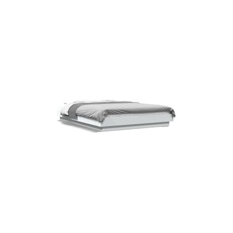 Cadre de lit avec lumières LED blanc 120x200 bois ingénierie (1/5)