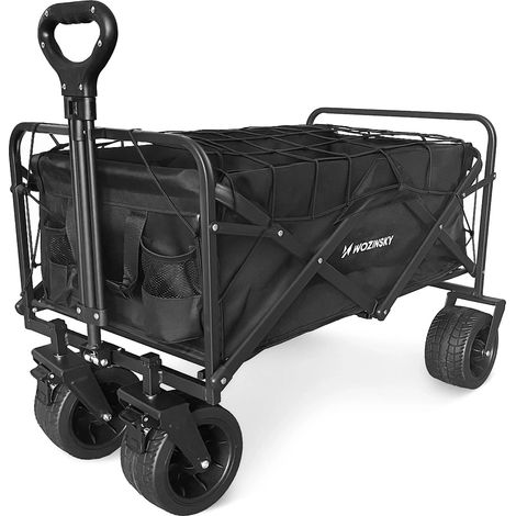 Carrello da spiaggia pieghevole con rete e ruote larghe, portata fino a 100 kg. (1/5)
