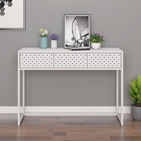 Konsolentisch Weiß 106x35x75 cm Stahl (1/5)