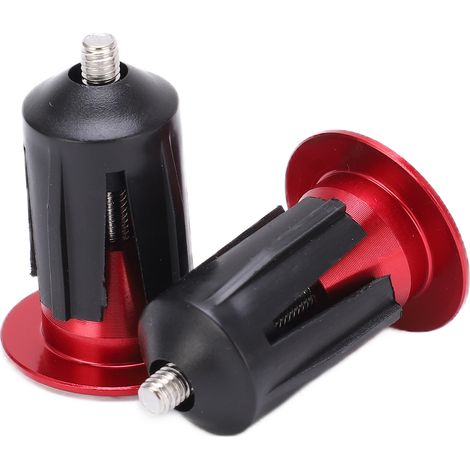 2 pièces Bouchons de Poignée en Alliage Léger et Plastique Durable, Accessoires de Sécurité pour Vélo de Route Rouge (1/5)