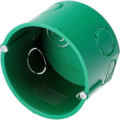 Boîte d’encastrement simple verte 60 mm avec vis EDO Technic (1/5)