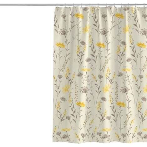 Duschvorhang mit Pflanzen- und Blumenmuster, 100 x 200 cm, dickes, schimmelresistentes Polyestergewebe, ideal für die Badezimmergestaltung, wasserdicht, mit Haken, maschinenwaschbar und strapazierfähi