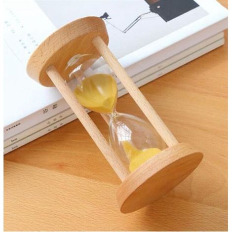 [Sanduhr] [Mehrfarbig] [10,15,30 Min.] Robuste Sanduhr aus Holz mit Borosilikatglas, Zeitmanagement für Kinder, Küche, Büro.
