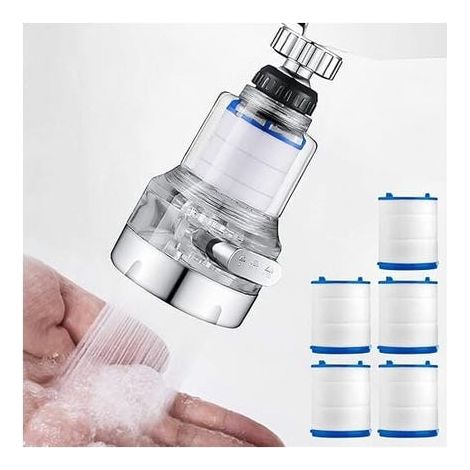 Filtre à eau à robinet, Filtre à robinet rotatif à 360°, 3 modes de fonctionnement, accessoire de cuisine pratique (1/4)