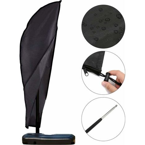 Parasol Cover Parasol Cover 2-4M Large Parasol Covers Waterproof Zipper Large Size 280 x 30/81 /45cm 420D Oxford Fabric (1/5)