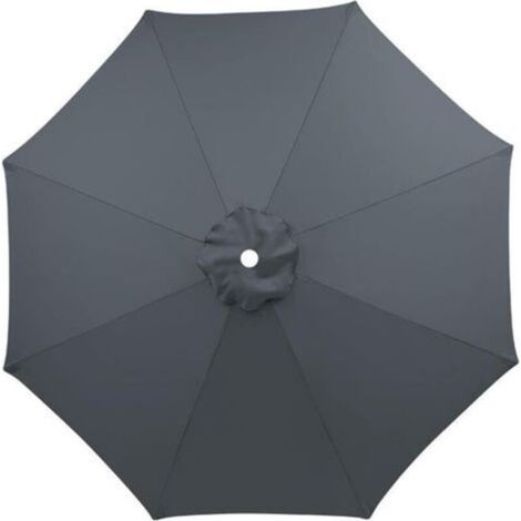 Toile de rechange pour parasol déporté 3 m, baleines 6/8, pour jardin, plage, protection UV, gris 8 brins (1/5)