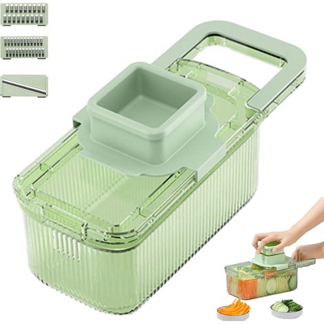 Râpe Multifonctionnelle - Râpe À Légumes Rondes Avec 3 Lames Interchangeables - Bac De Collecte Intégré - Pour Cuisine Domestique - 1 Pièce (1/5)