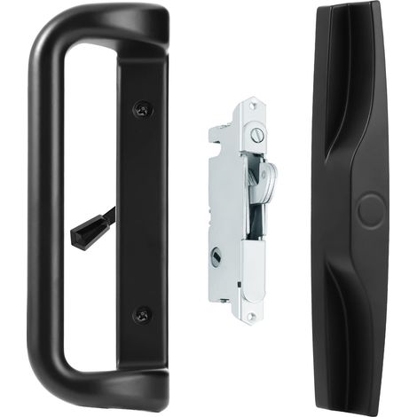 Ensemble de poignée de porte de terrasse noire avec serrure à mortaise, convient pour les serrures de porte coulissante de rechange de 8,6 à 4,6 cm. Des choix qui ajoutent une touche (1/5)