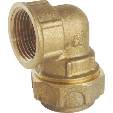 Raccord laiton coudé Serrage Extérieur pour tube PE Ø25 mm - Femelle 3/4 (1/2)