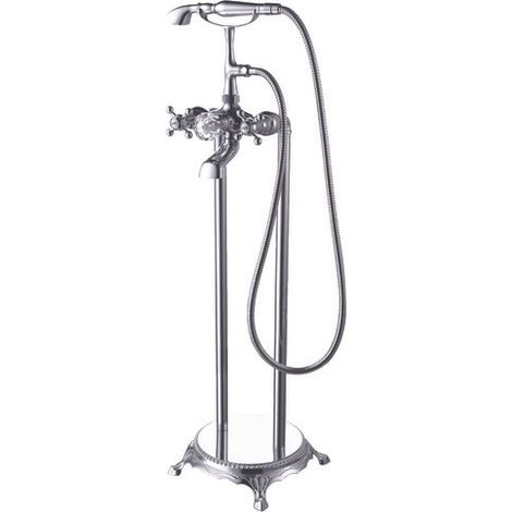 ONDEE ZEN - Mélangeur pour baignoire îlot GETTO - 100cm - Laiton - Finition chromé (1/4)