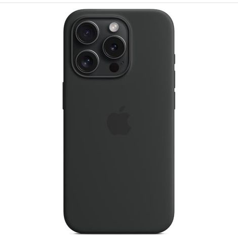 Étui magnétique en silicone pour iPhone 15 Pro Max, compatible MagSafe, noir.