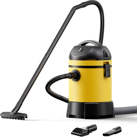 Wiltec Teichsauger 1400 W, 30 L Füllmenge, mit 2 Schläuchen, Poolsauger Schlammsauger Teichschlammsauger Nass Trocken Sauger mit Entleerungsautomatik (1/5)