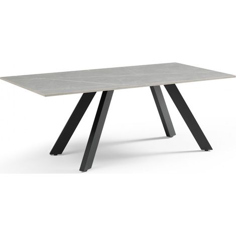 Table basse 120x60 cm céramique gris marbré pieds inclinés - ARIZONA 08 (1/5)