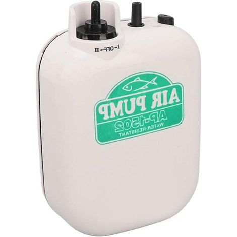 Bomba de aire para acuario - Bomba de oxígeno - Aireación para pecera - Funciona con pilas - 12 cm - Negra (1/5)