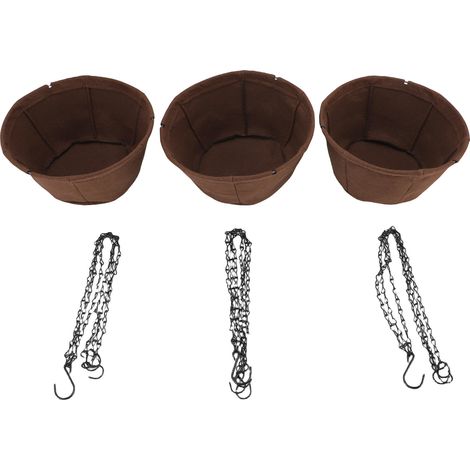 Ensemble de jardinières suspendues, panier de Pot de fleurs avec chaîne antirouille pour jardin, porche, balcon, Patio, décor 25.5cm/10 pouces (1/5)