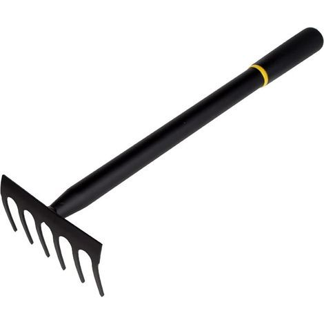 Garden Hand Rake - 6 Tines Metal Garden Cultivator Rake Small Tiller Tools with High Carbon Steel Heads for Planting (1/5)