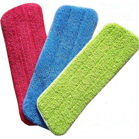 Housse de Nettoyage Remplacement, 3PCS Microfibre de Balai Mop Remplacement pour Serpillère Spray/Nettoyeur Vapeur, Balai/Plat(42x14cm) (1/5)