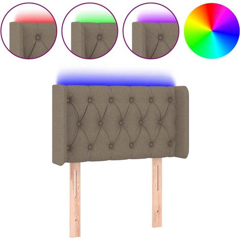 Maison Exclusive - Cabecero con LED de tela gris taupe 83x16x78/8 (1/5)