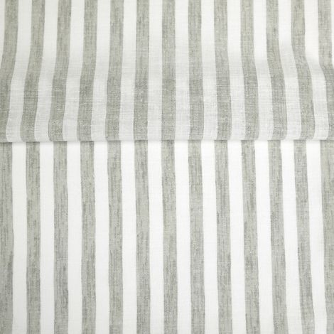 Tissu voilage à rayures fines serrées et bas plombé Kaki 320 cm (1/2)