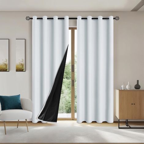 Rideau Obscurcissant - 200 x 100 cm - Œillets Métalliques - Polyesther Lamé - Isolation Thermique et Acoustique - 1 Pièce (1/5)