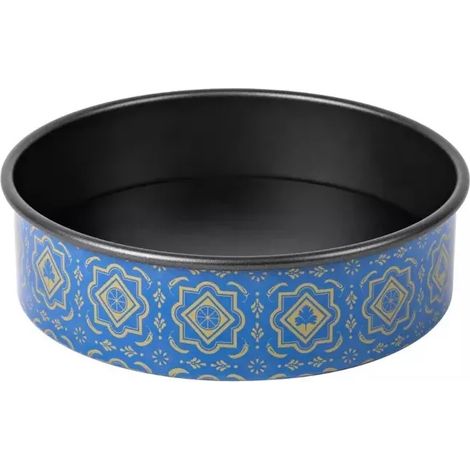 Molde para hornear azul de 20 cm con fondo desmontable.
