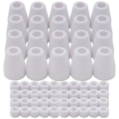 60 PièCes pour PT-31 -40 WSD-LG40 Consommables de Coupe Plasma Alumine CéRamique Bouclier Tasse 18204 et Anneau Gaz 18785 (1/4)