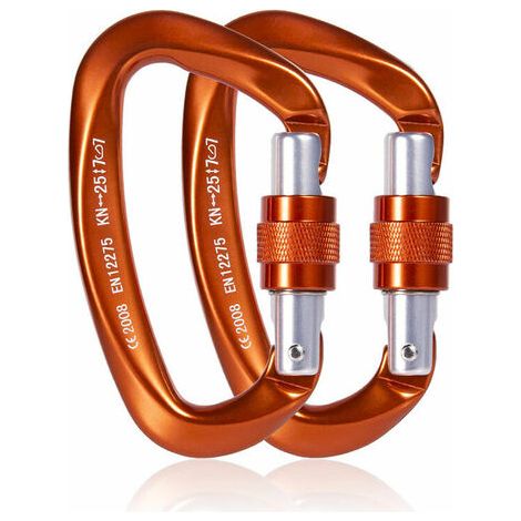 Kletterkarabiner 25 kN Verschlusskarabiner D-förmiger Karabiner, Irisfr (1/5)