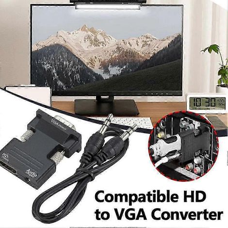 Câble adaptateur convertisseur HDMI vers VGA 2025, entrée HDMI vers sortie VGA, compatible avec les téléviseurs, les ordinateurs et les moniteurs. (1/4)