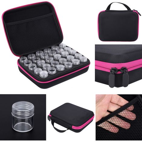 Coffret de rangement 30 alvéoles pour outils de broderie diamant, boîte de stockage rose rouge, accessoires de peinture diamant (1/5)