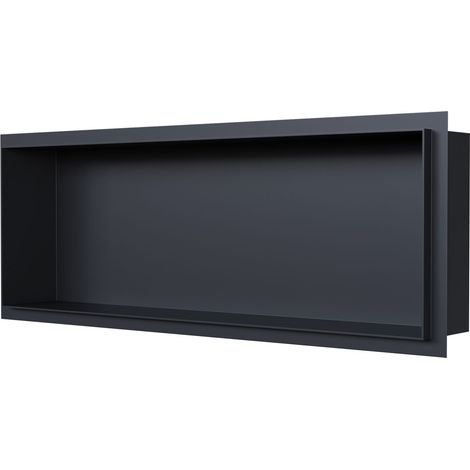 BERNSTEIN - Nicchia doccia in acciaio inox senza telaio, ripiano incorporato - 20x60x10cm - NT206010X Nero	Nero
