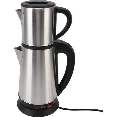 Ensemble de bouilloire électrique turque 1L et 2L, en acier inoxydable, machine à tisane noire, Double théière pour la maison, prise ue, 220V (1/5)