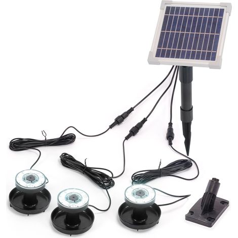 esotec Solar Über- und Unterwasserstrahler, 3 Super-Spots kaltweiß, IP68, 101404
