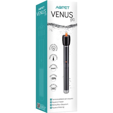 AQPET Venus PRO Riscaldatore per Acquario Modello Ultra Compatto Ideale per Spazi Ridotti, 500 watt Lunghezza 28 cm (1/5)