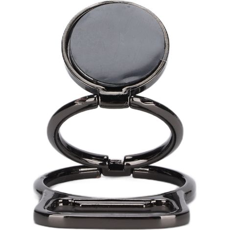 Handyhalterung mit Ring, drehbarem und faltbarem magnetischem Flaschenöffner, Fingerablage, schwarz (1/5)