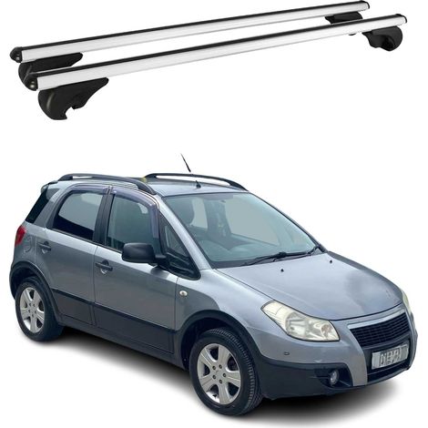 OMAC Aluminium Dachträger Querträger für Fiat Sedici 2005-2014 – TÜV / DIN 75302:2019 – Abschließbar – Max. 75 kg – 2 Stangen Silber (1/5)