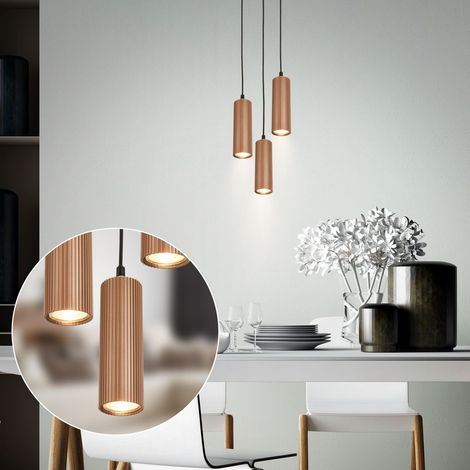 Briloner LED Pendelleuchte Höhenverstellbar Ø20x120 cm GU10 Fassung max. 9W 3-flammig Coffee-Warm Grey - Hängelampe Esszimmer Esstisch Wohnzimmer (1/5)