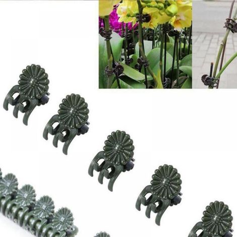 Plant Clips - Plastic Garden Support Clips for Flowers Orchids Vines - 2 x 1.5 x 1 cm - 50 pcs (1/5)