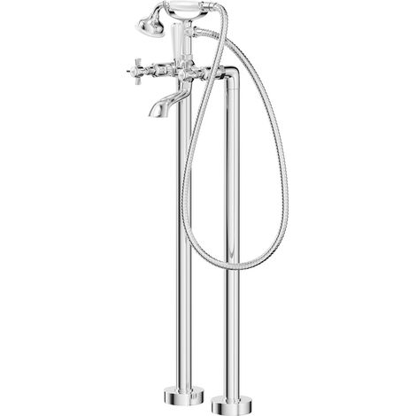 Windsor Traditional Polished Chrome Freestanding Bath Shower Mixer Tap (1/5)