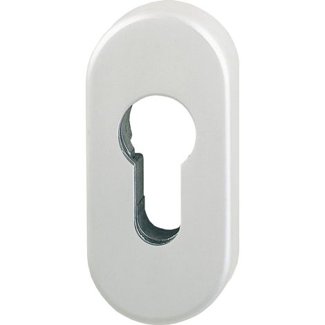 Schutzrosetten PZ oval außen, 33 x 72 x 10 mm, Aluminium silber eloxiert (1/3)