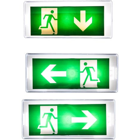 11 Éclairage De Sécurité, Led Smd, Panneau Indication Sortie, Montage Mural, Intérieur